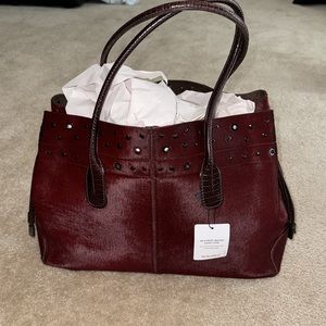 TODS, Calf Hair Handbag, Ox Blood Color, 🤩Gorgeous, NEW, Fabulous Gift I…